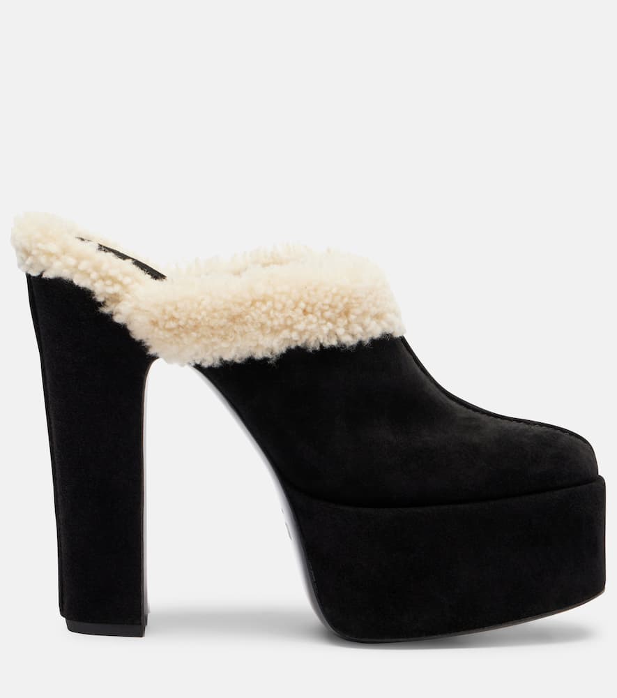 Paris Texas Malena 145 Suede Platform Mules In Black