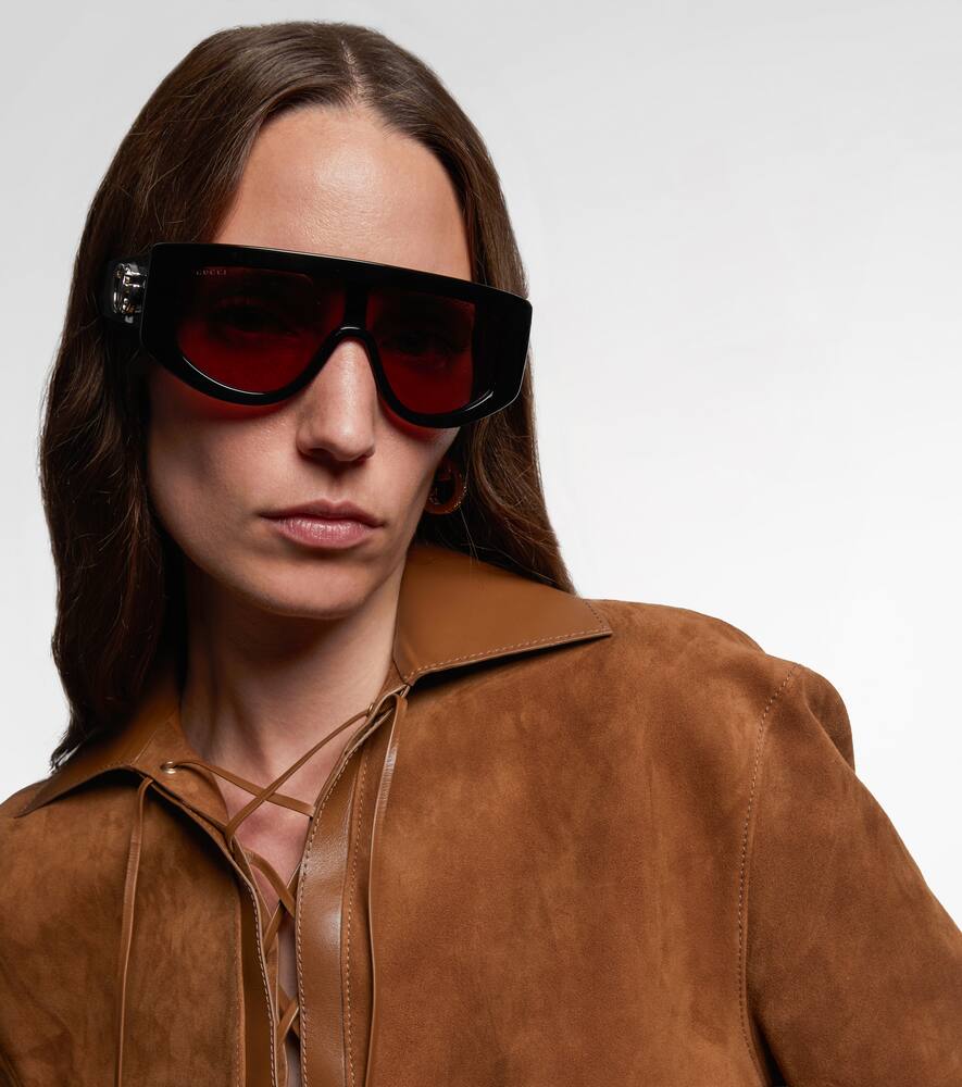 Gucci Rectangular Sunglasses In Black