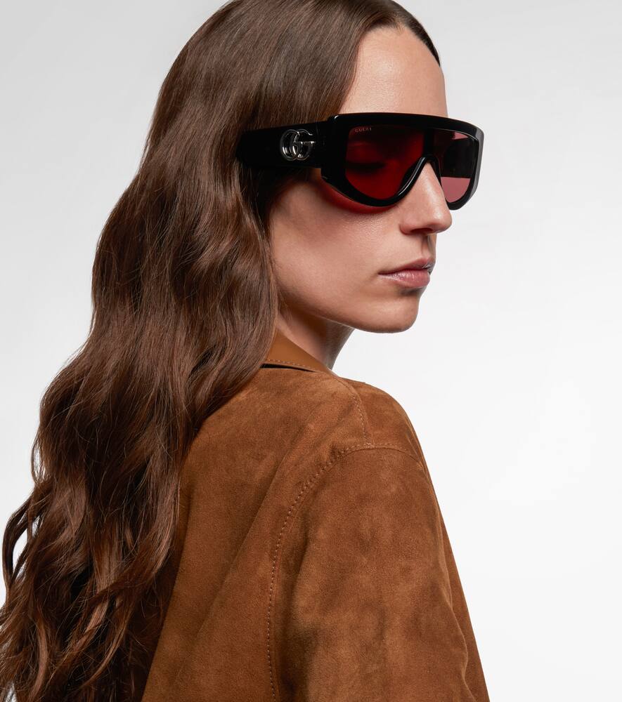 Gucci Rectangular Sunglasses In Black