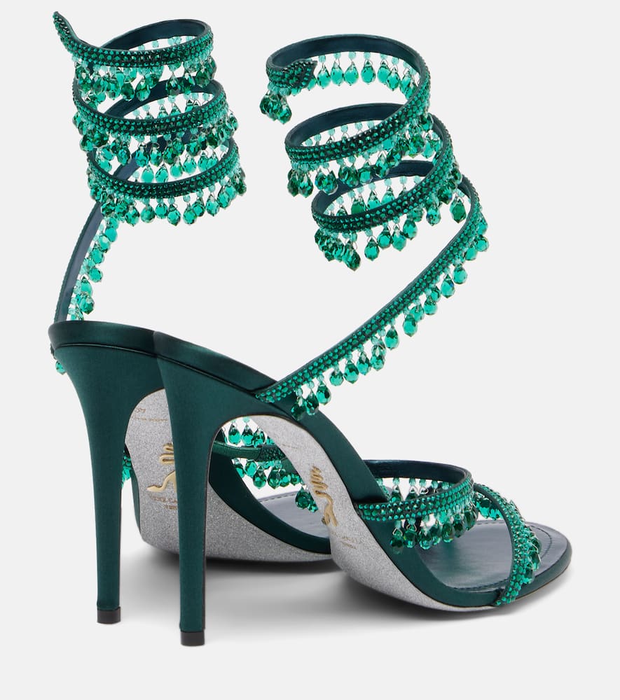 René Caovilla Chandelier 105 Embellished Sandals In Green