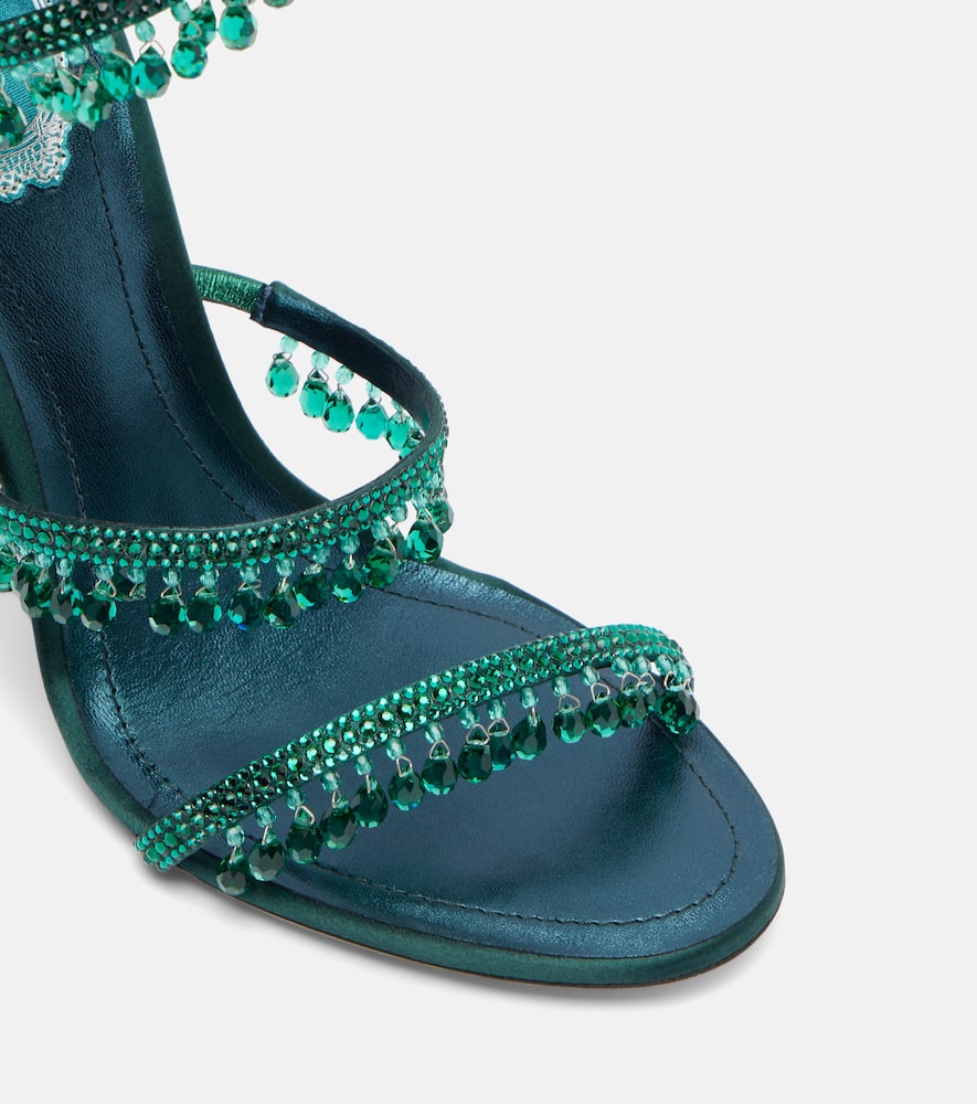 René Caovilla Chandelier 105 Embellished Sandals In Green