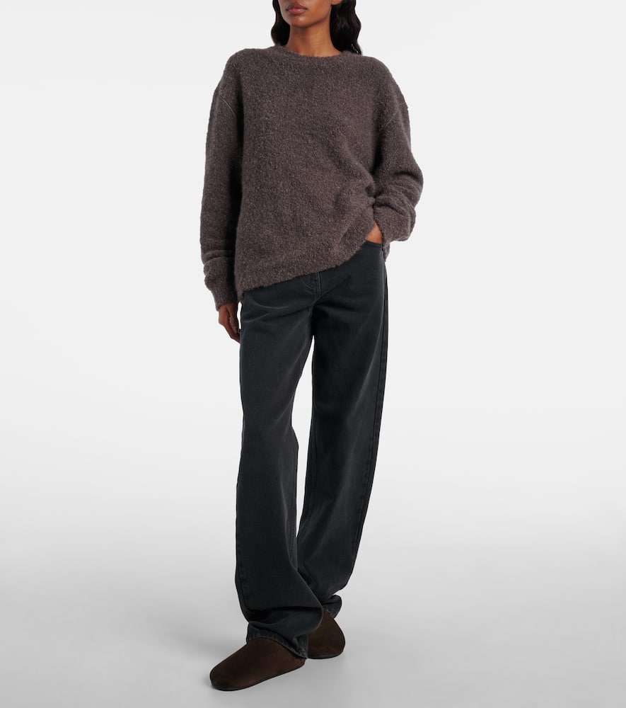 The Row Hudson Shearling-lined Suede Mules In Brown