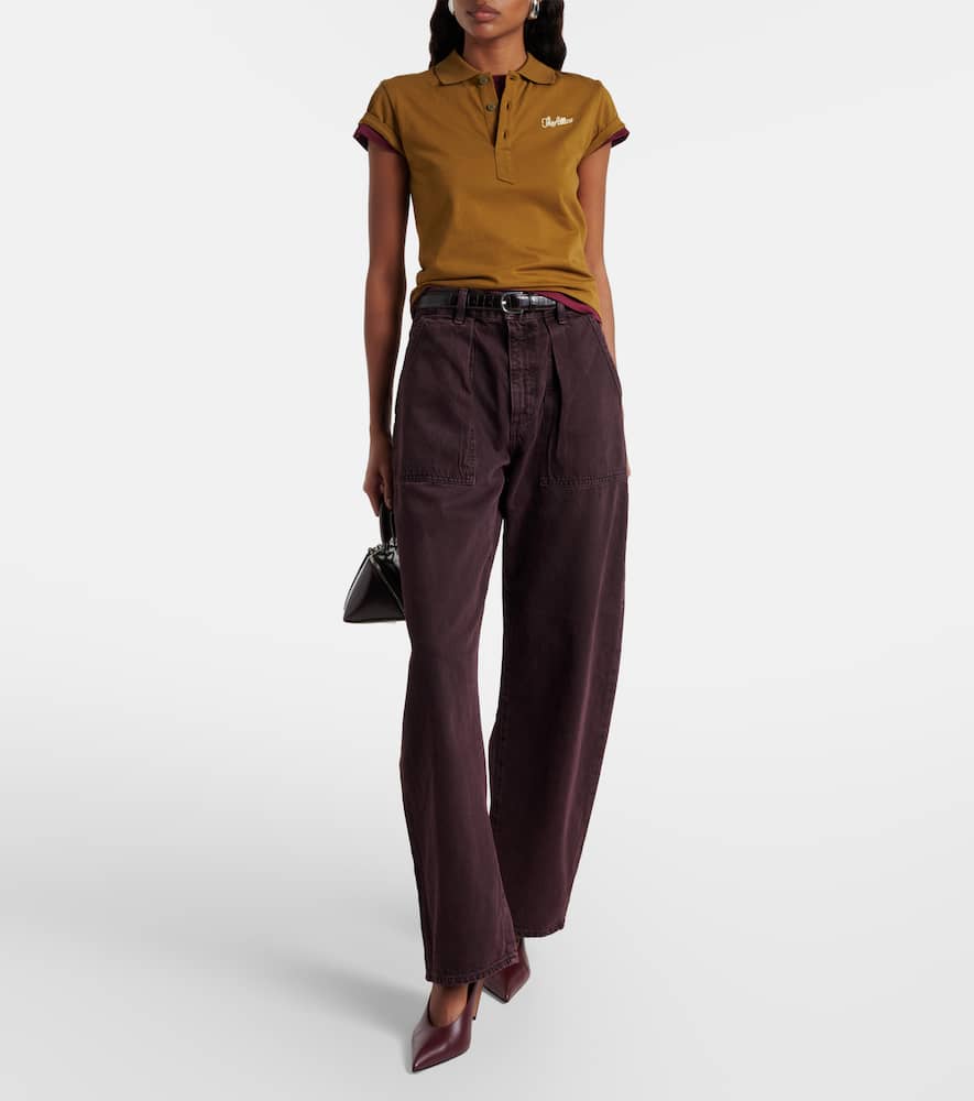 Agolde Sefton High-rise Barrel-leg Jeans In Brown