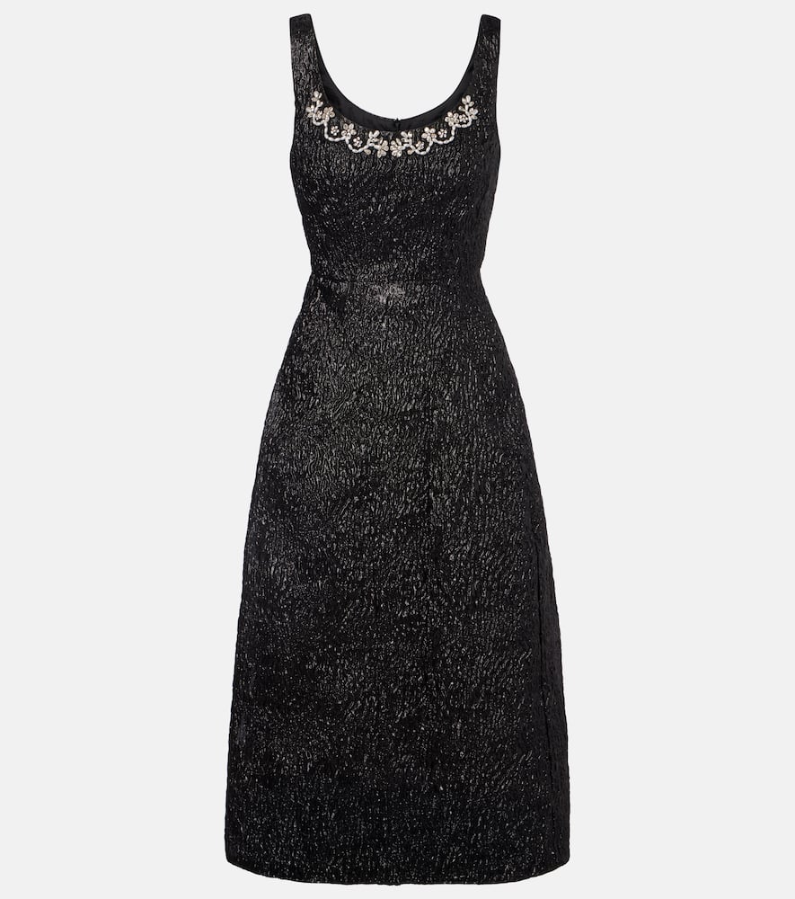 Simone Rocha Embellished Lamé Cocktail Dress In Black