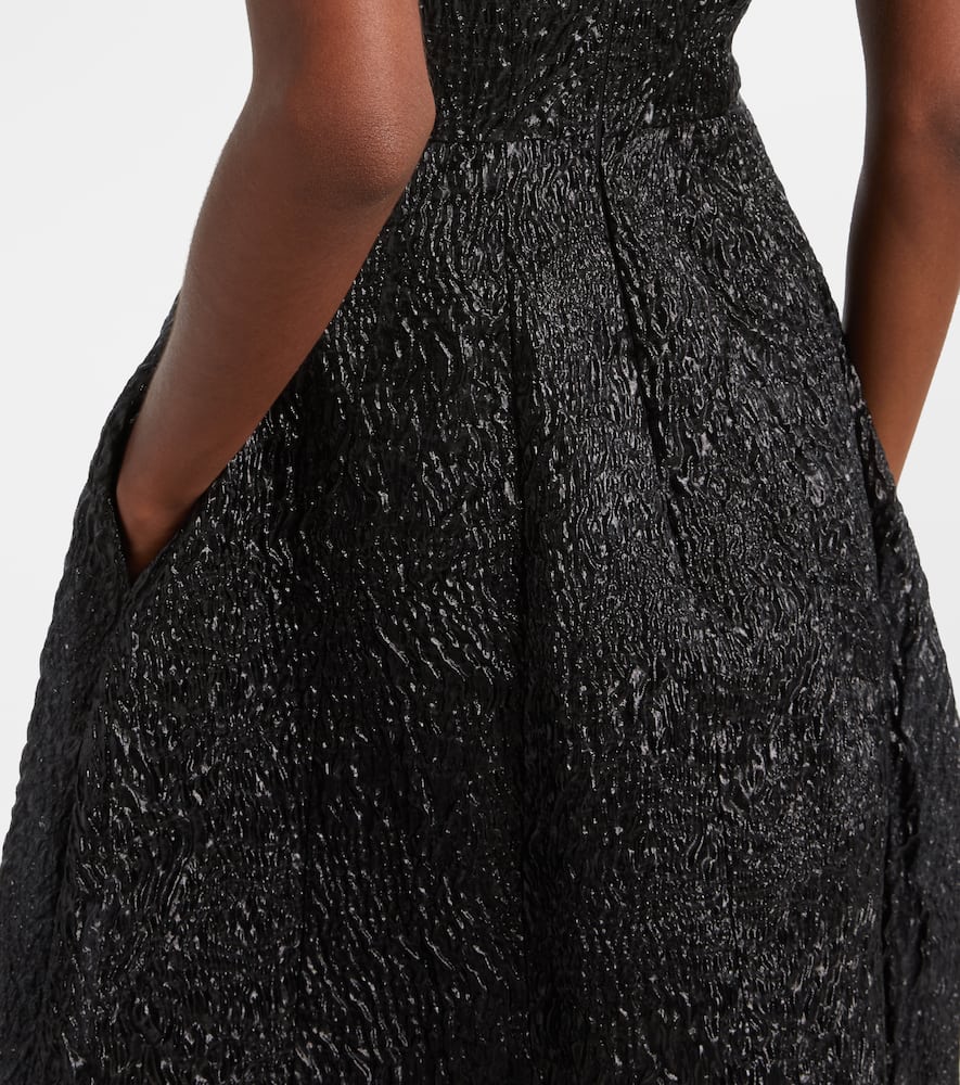 Simone Rocha Embellished Lamé Cocktail Dress In Black