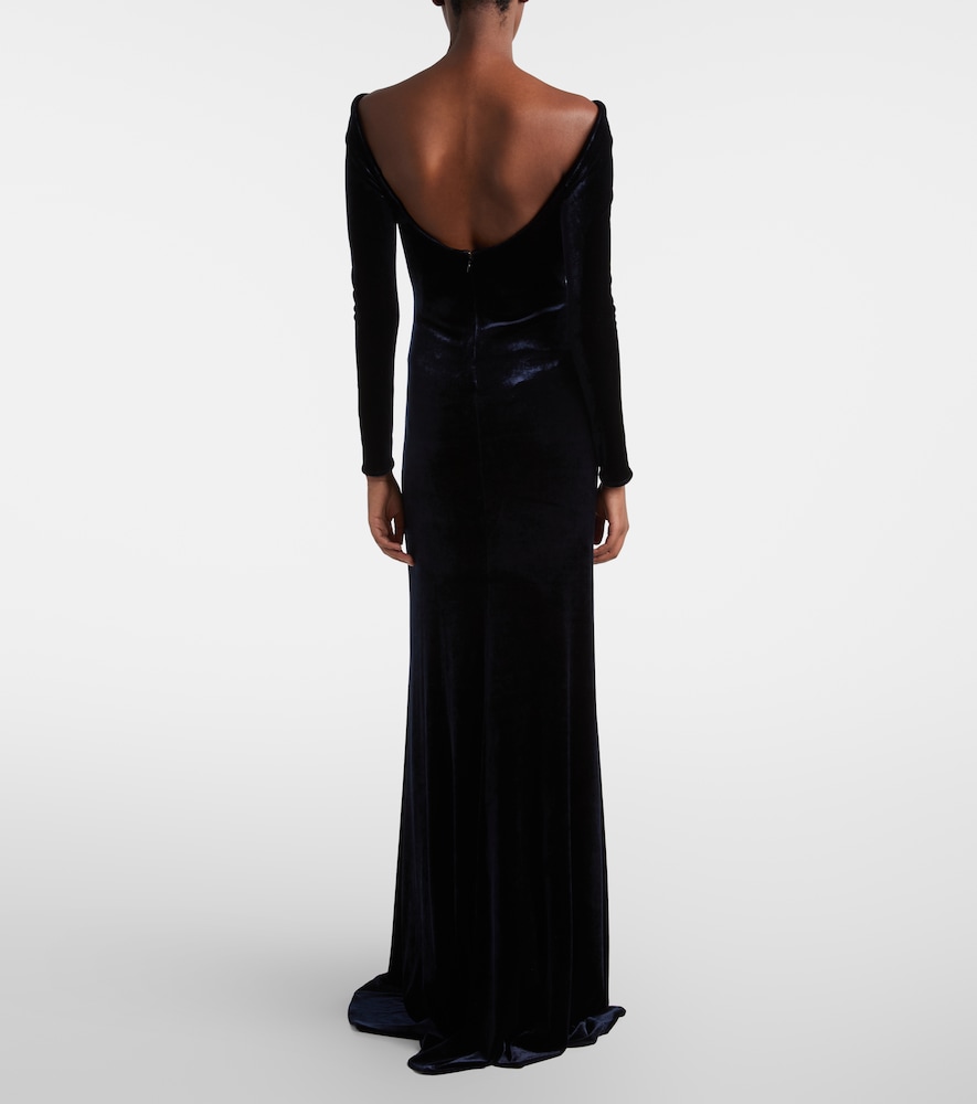  Alaia Alaïa Off-shoulder-robe Aus Samt 