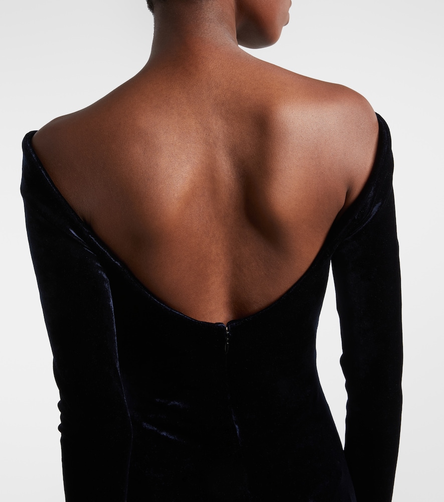  Alaia Alaïa Off-shoulder-robe Aus Samt 