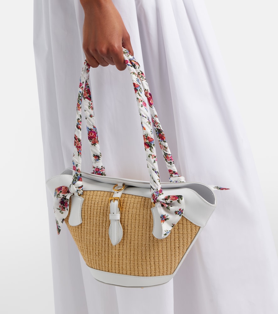 Dolce & Gabbana Capri Medium leather-trimmed raffia tote bag