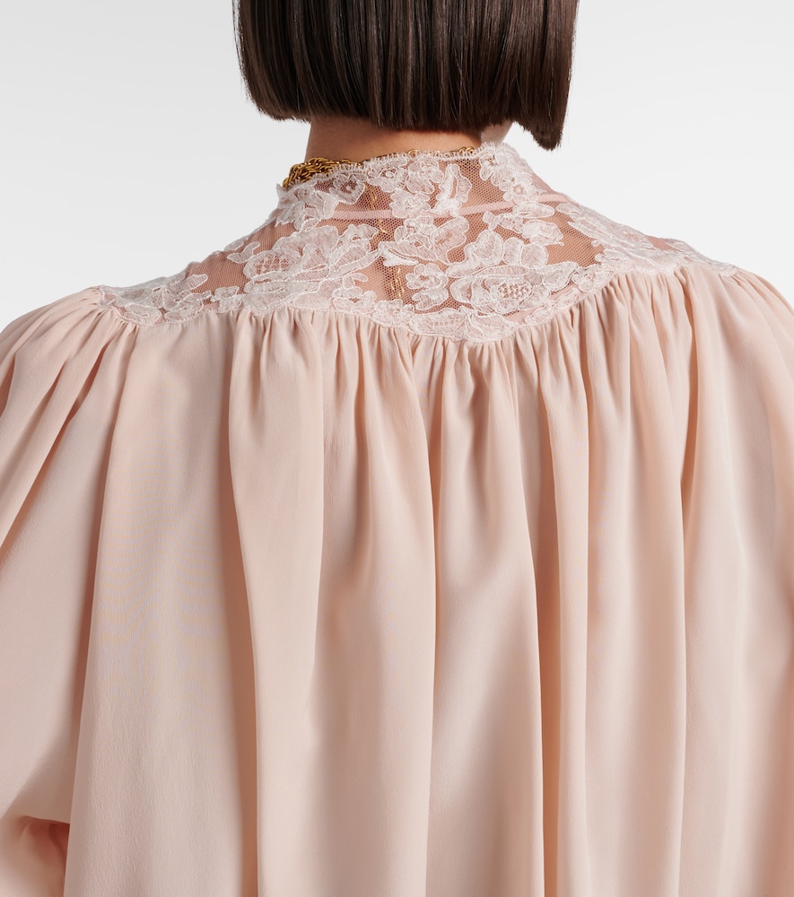  Chloe Chloé Bluse Aus Crêpe De Chine Aus Seide Mit Spitze 