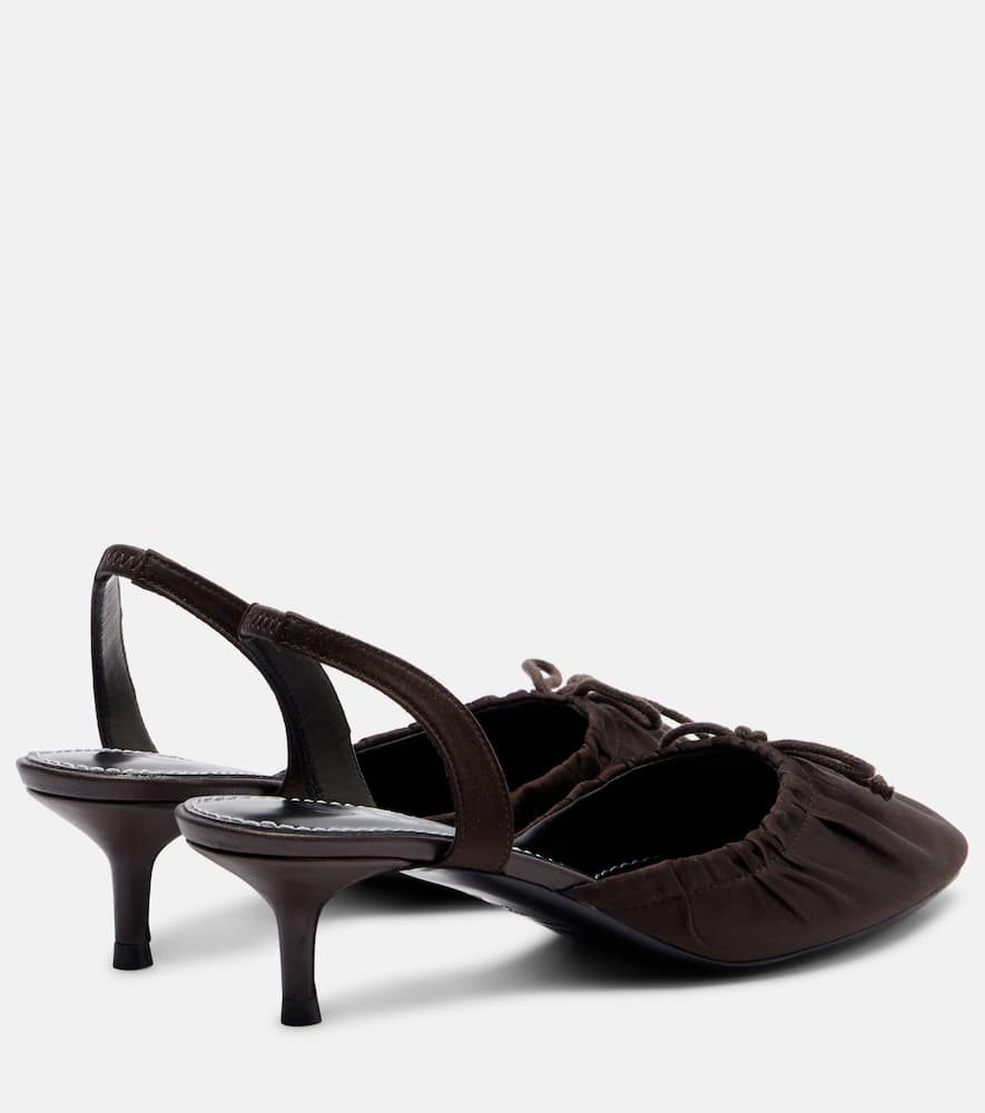 Staud Alba Satin Slingback Pumps In Brown
