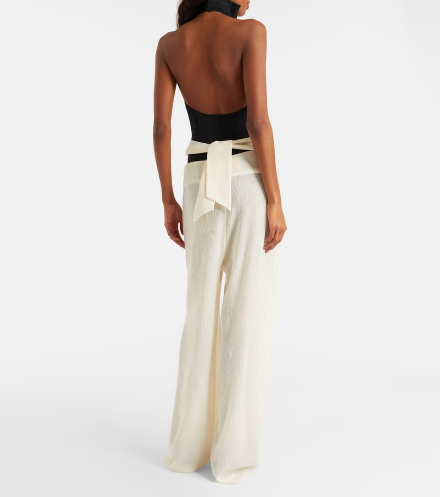 Magda Butrym High-rise Wide-leg Pants In White