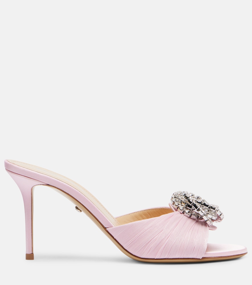  Mach & Mach Mach & Mach Galaxy 85 Embellished Satin Mules 