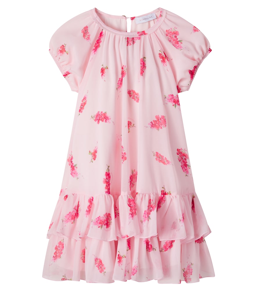 Monnalisa Pink Floral Tiered Dress Y Size 8 - Mytheresa