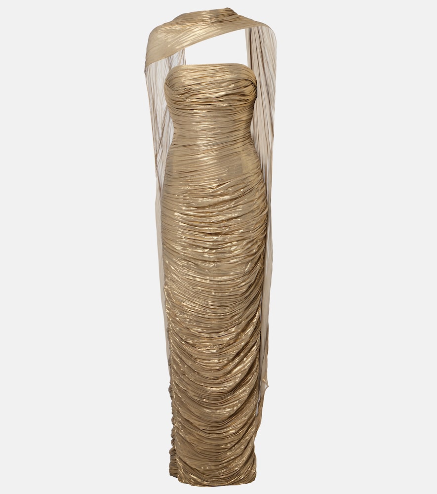 Marmar Halim Pleated caped gown