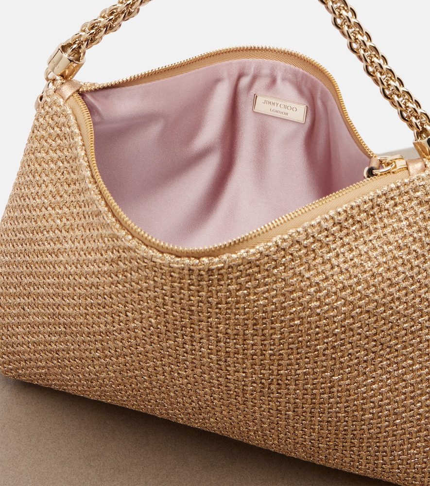 Callie Medium Raffia-Effect Shoulder Bag