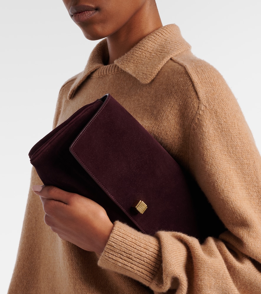 Khaite Audrey suede clutch
