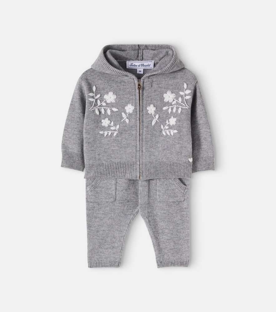 Baby – Felpa e pantaloni in misto lana