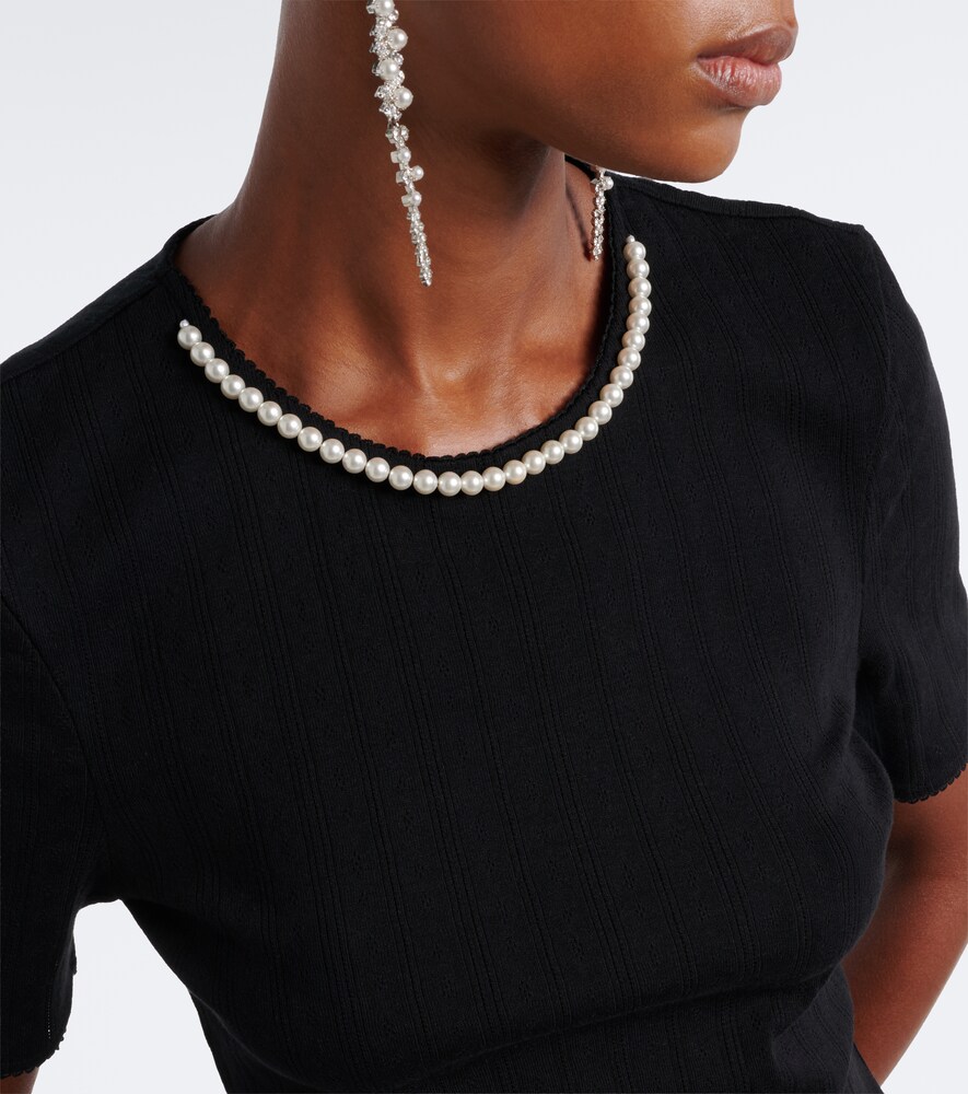 Pointelle-Knit Cotton Top