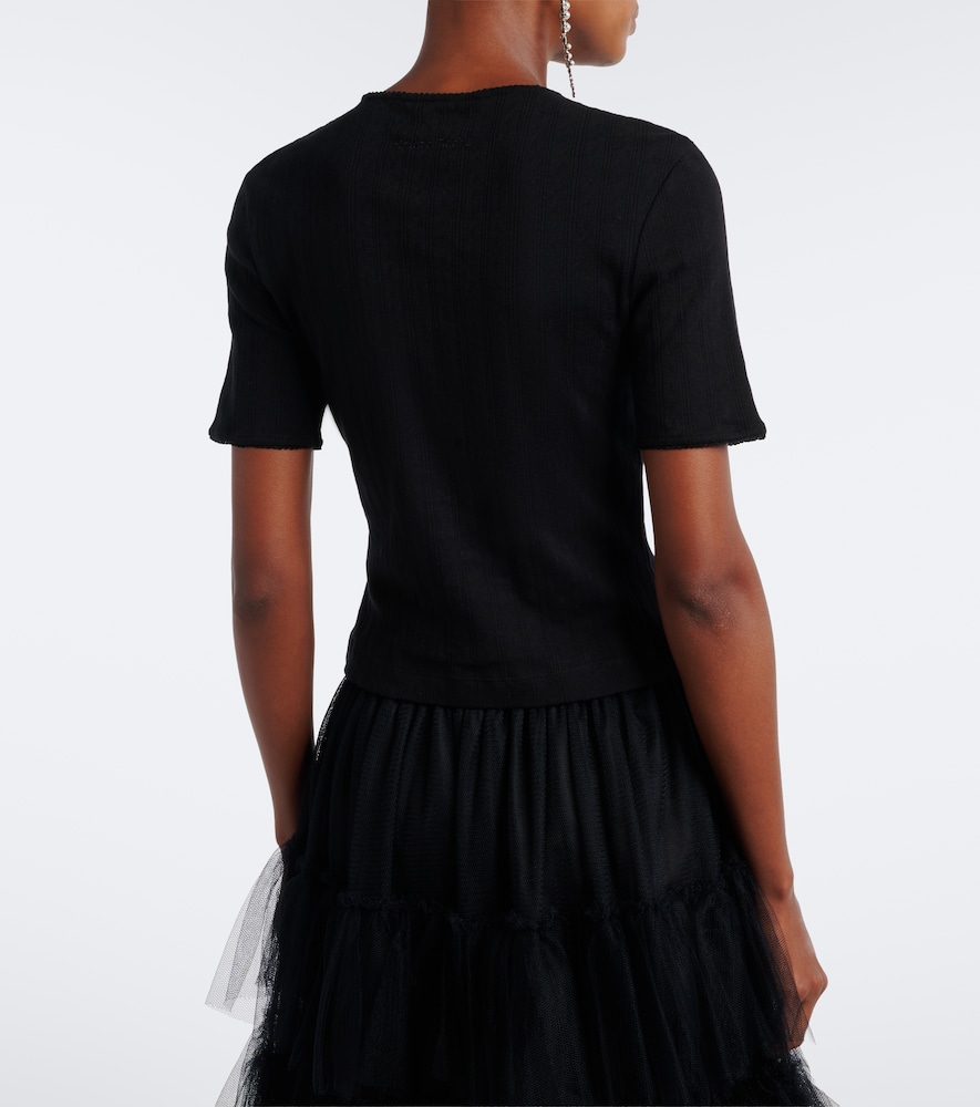 Pointelle-Knit Cotton Top