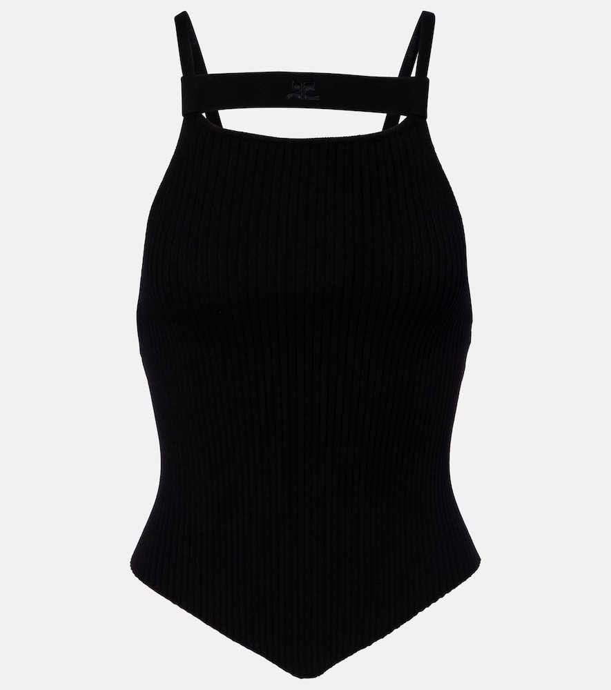 CourrÃ¨ges Tank top in maglia a coste