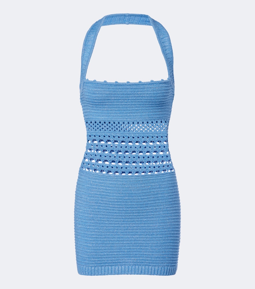 Retroféte Retrofête Ronni Cotton-blend Crochet Minidress In Blue