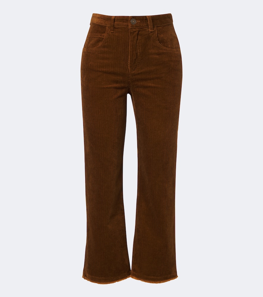 Isabel Marant Étoile Ruthie Cropped Corduroy Straight Pants In Brown