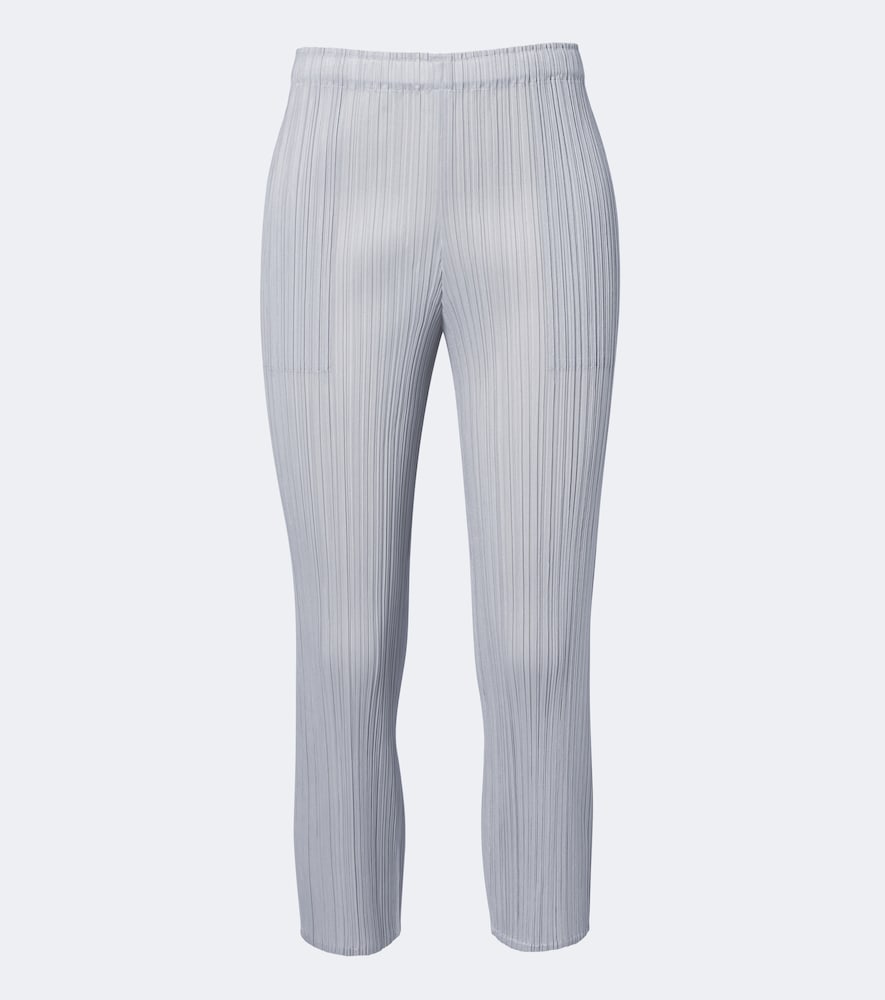 Pantaloni slim Basics cropped plissé