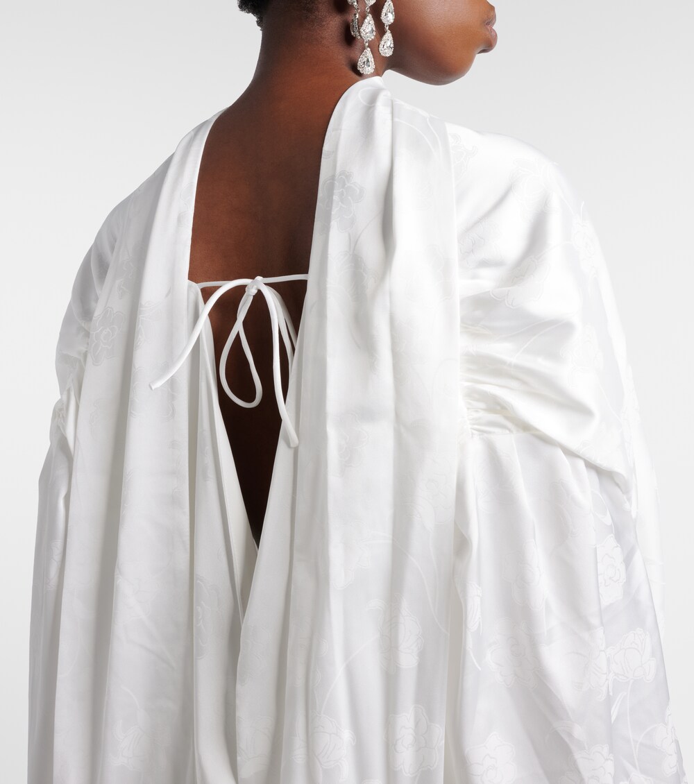 Bridal scarf-detail satin minidress, image 6 of 7