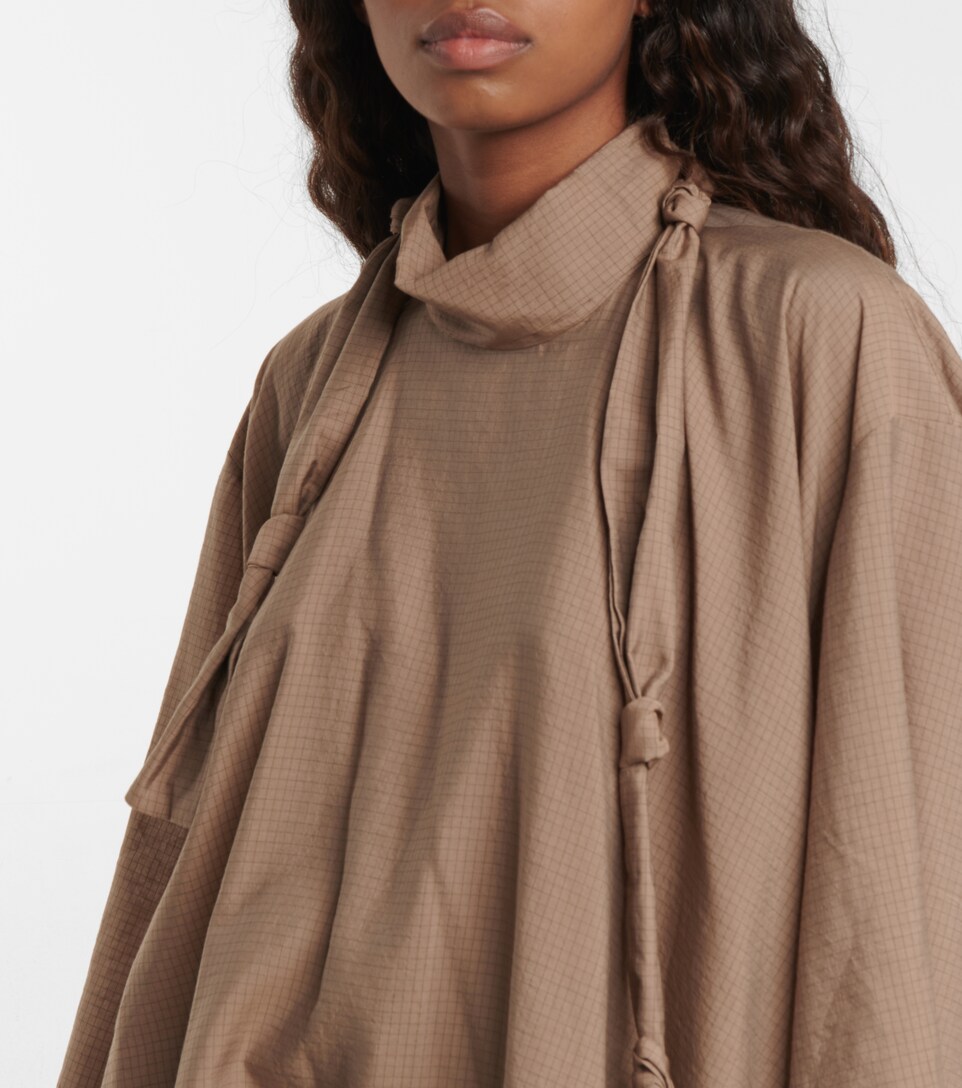 Lemaire - Checked high-neck blouse 