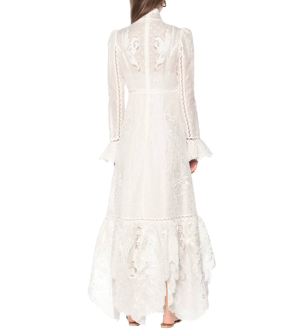 silk maxi dress white