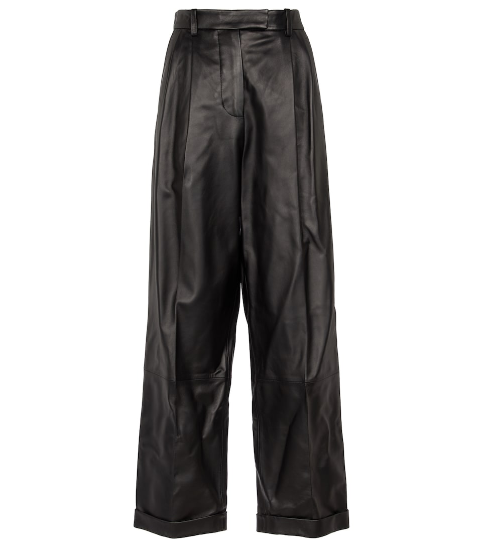 Marni - High-rise leather pants | Mytheresa