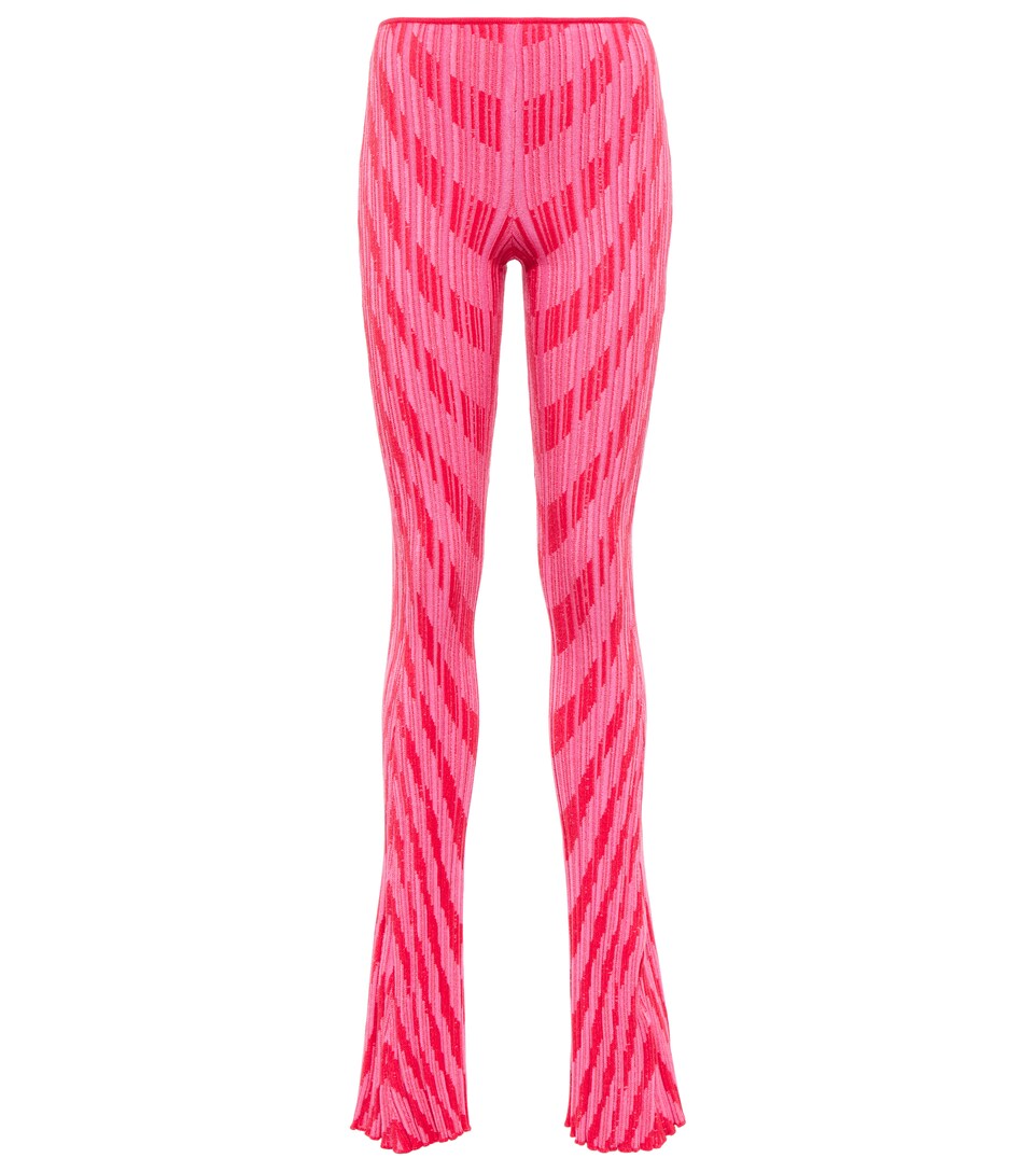 Striped intarsia knit sweatpants 