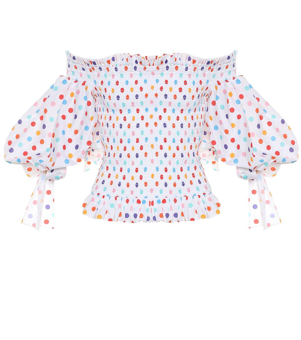 caroline constas polka dot top