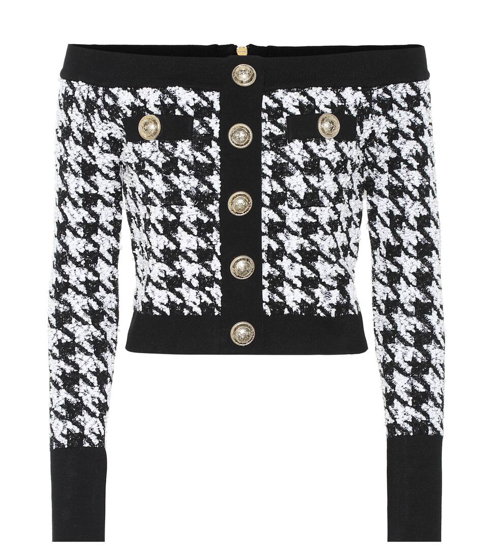 Top Encolure Bardot Et Balmain À Carreaux xQoedCBWr