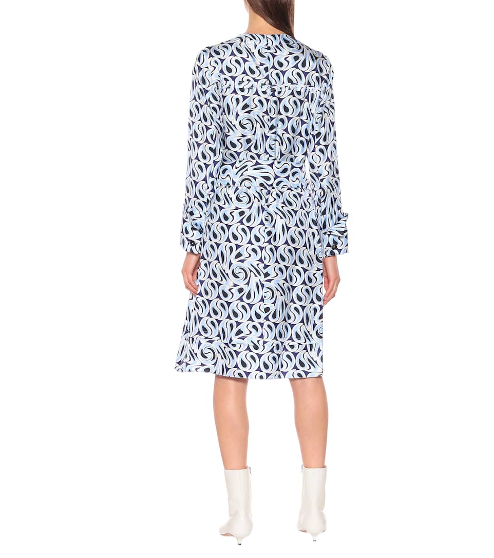 Soie Marni En Midi Imprimée Robe 8wZONPXn0k