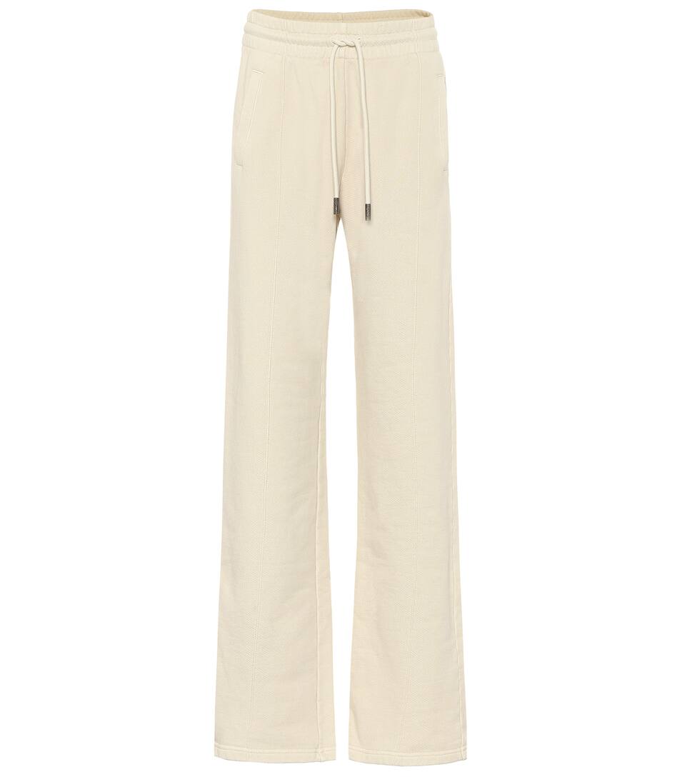 white cotton track pants
