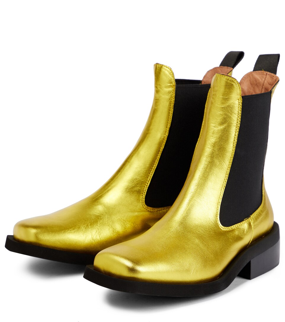 metallic chelsea boot