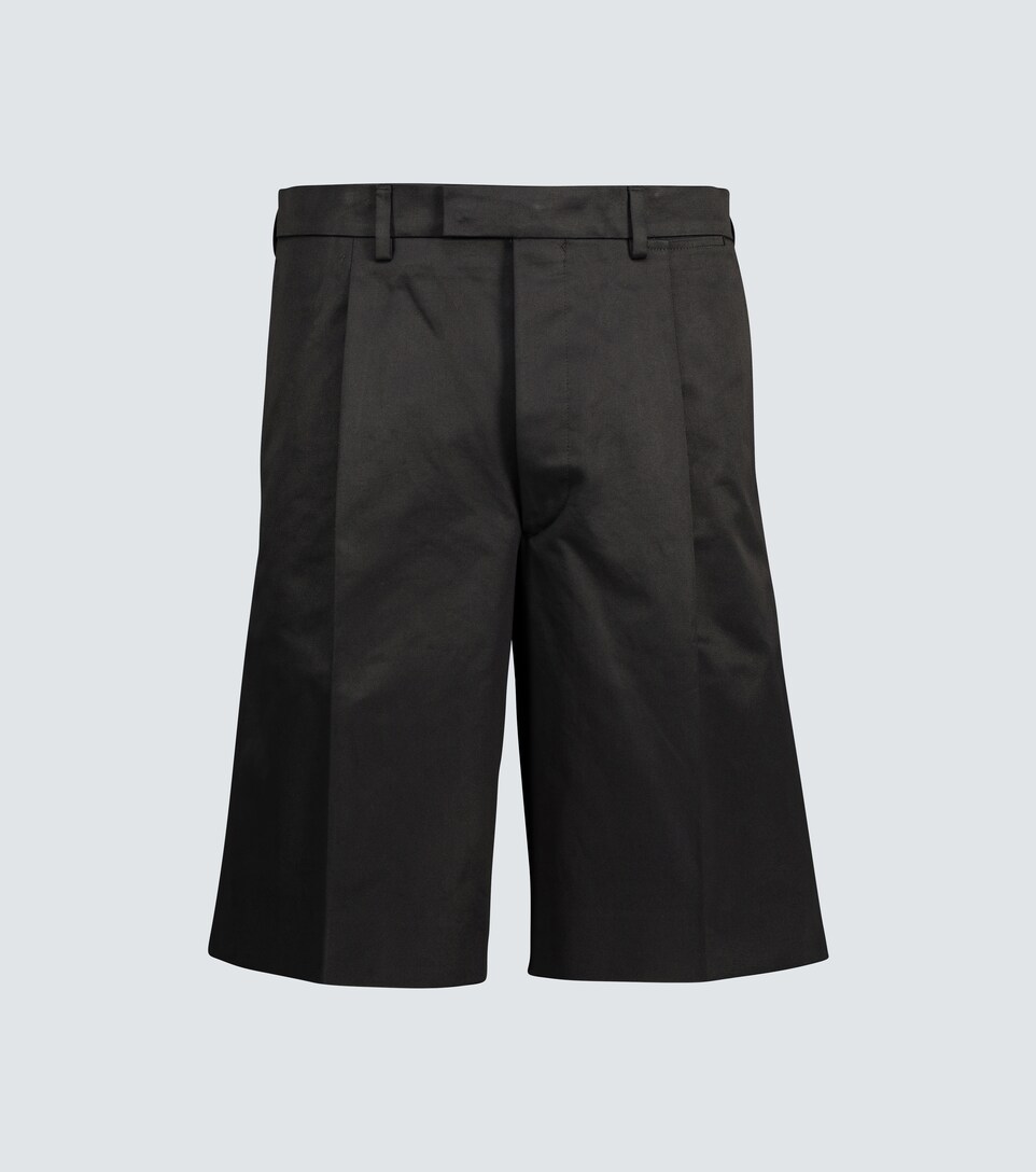 Prada - Pleated cotton-twill shorts 
