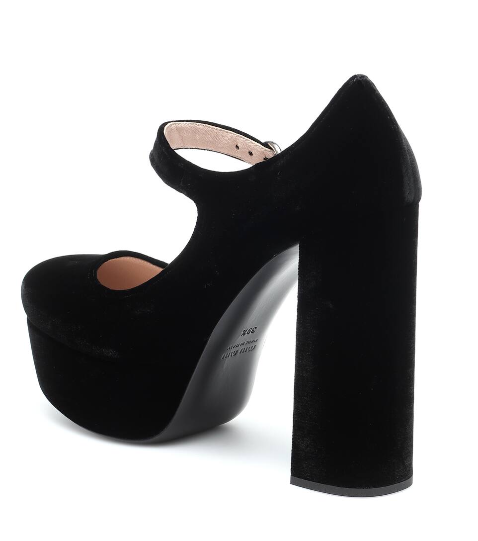 Velvet platform mary janes clearance