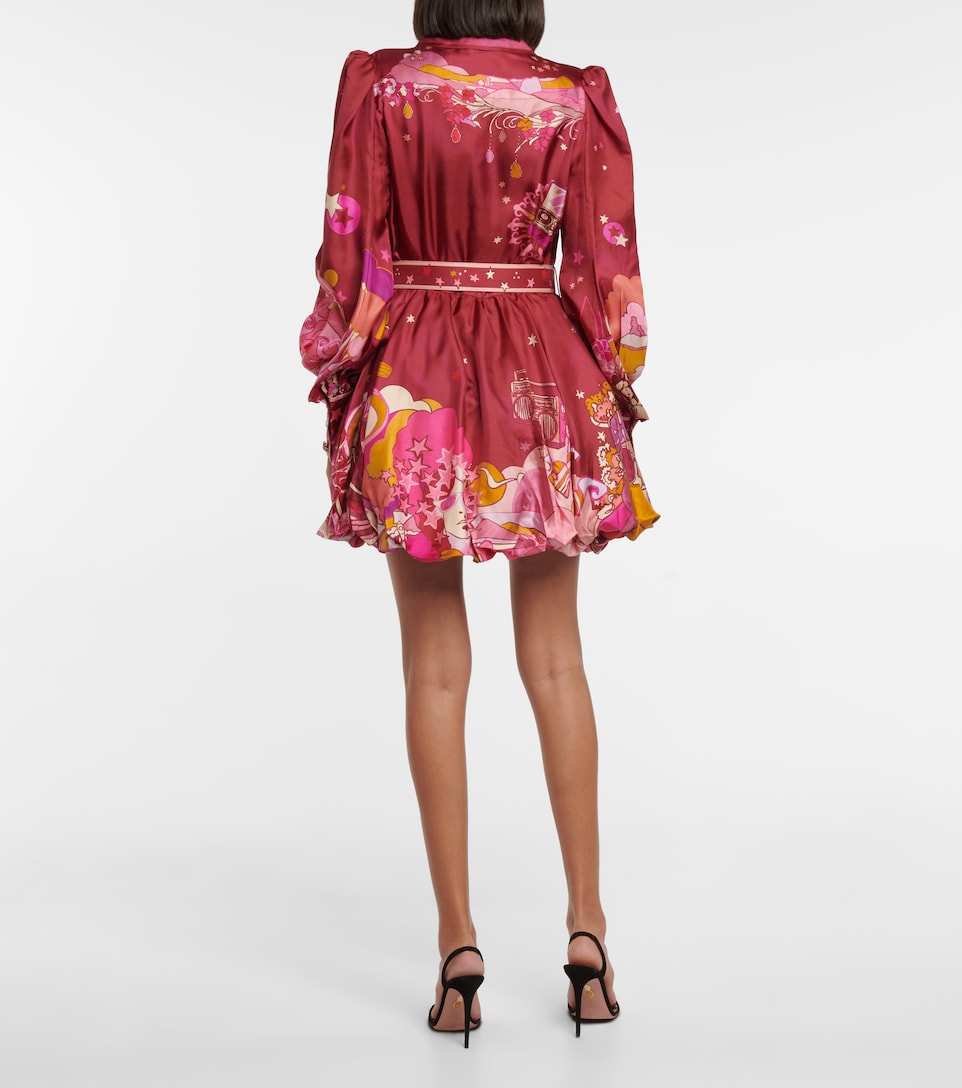 Concert printed silk twill shirt dress 