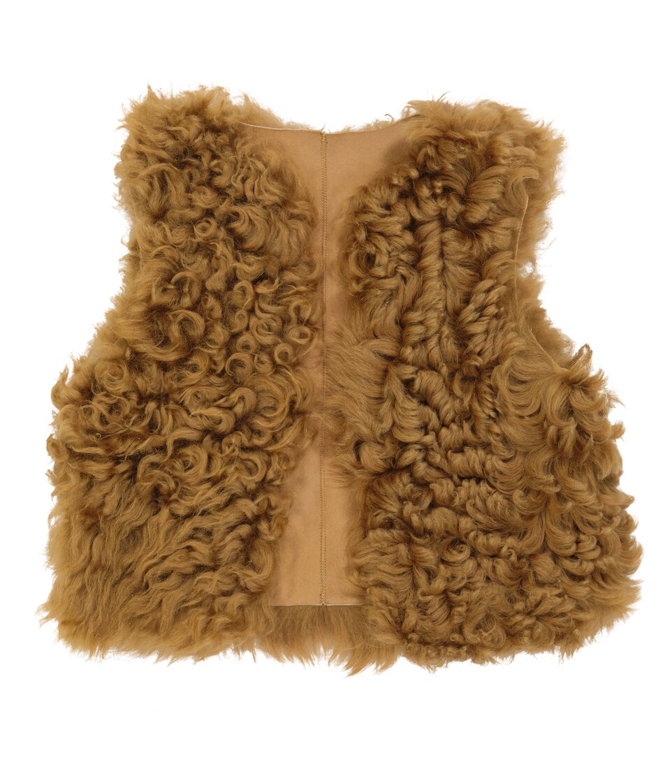Poppy shearling and leather vest 