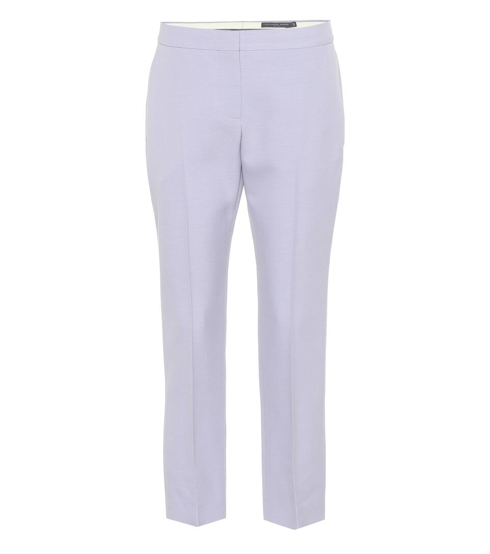 Hose Mit Wollanteil Alexander McQueen | Mytheresa Alexander McQueen Damen Hosen 100% Top Qualität Cropped Hose