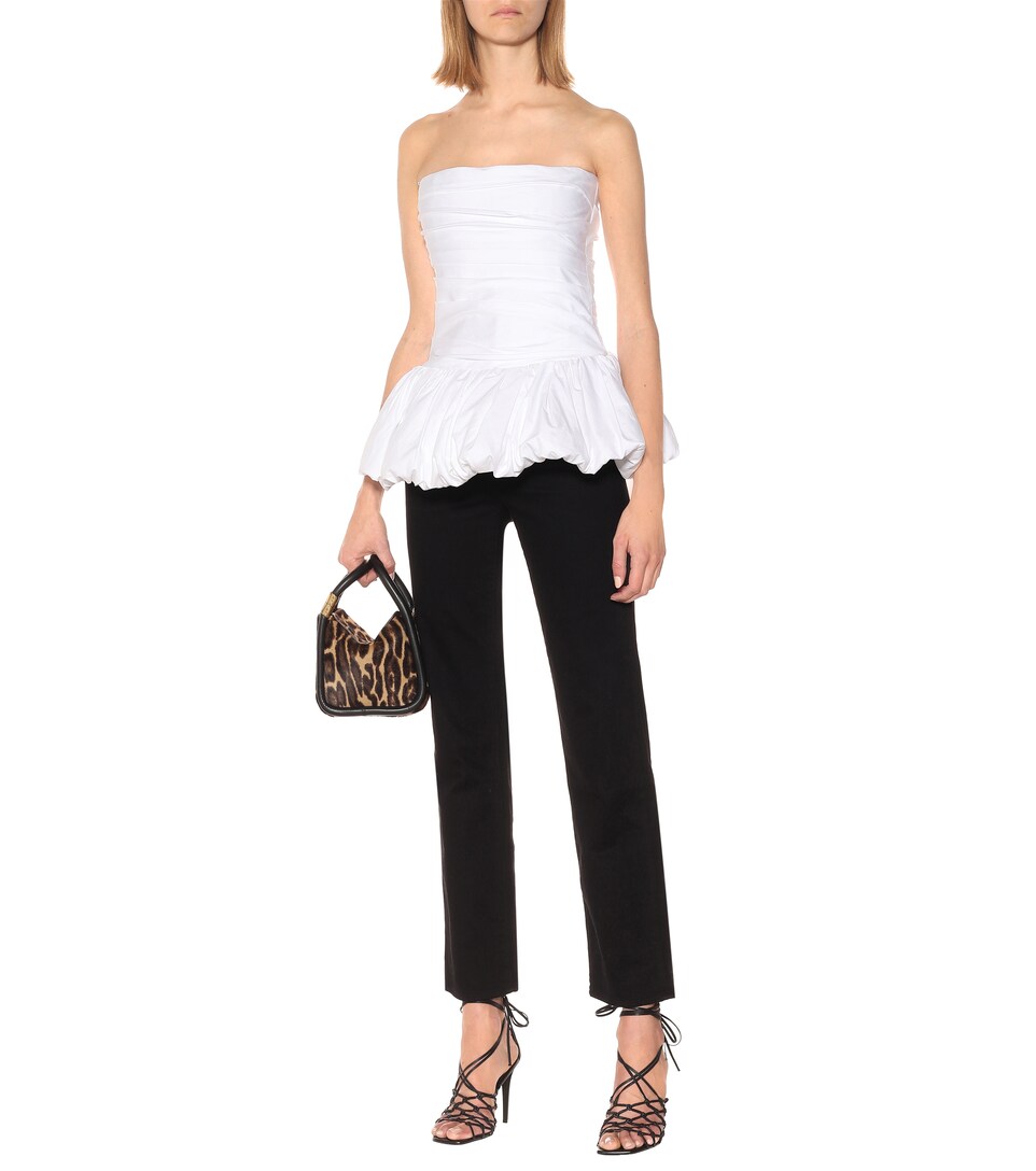 Khaite - Kimmy strapless cotton peplum 
