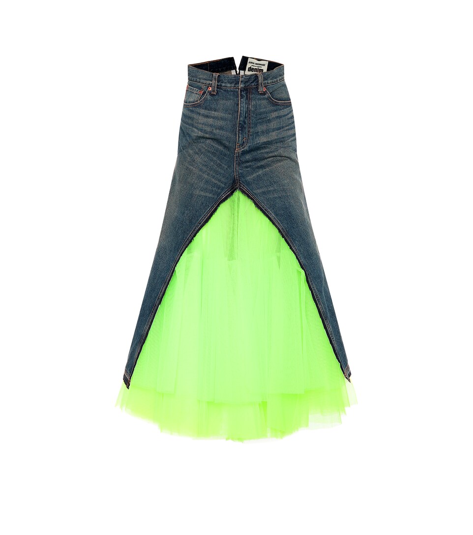 junya watanabe denim tulle skirt