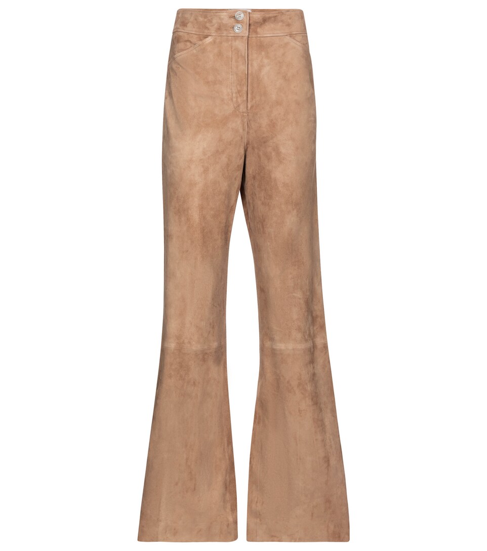 Velour Softness flared suede pants 