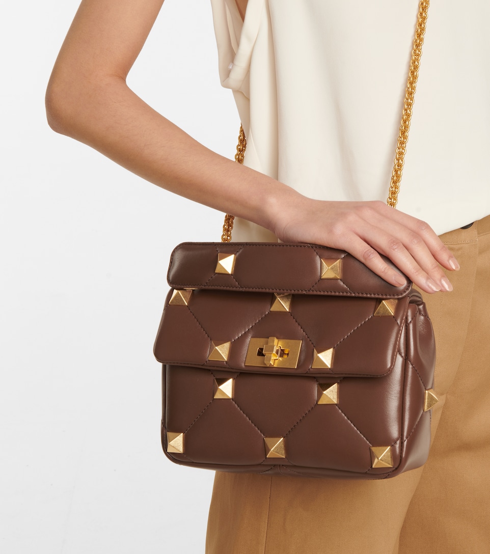 Valentino Garavani - Roman Stud Medium leather shoulder bag | Mytheresa