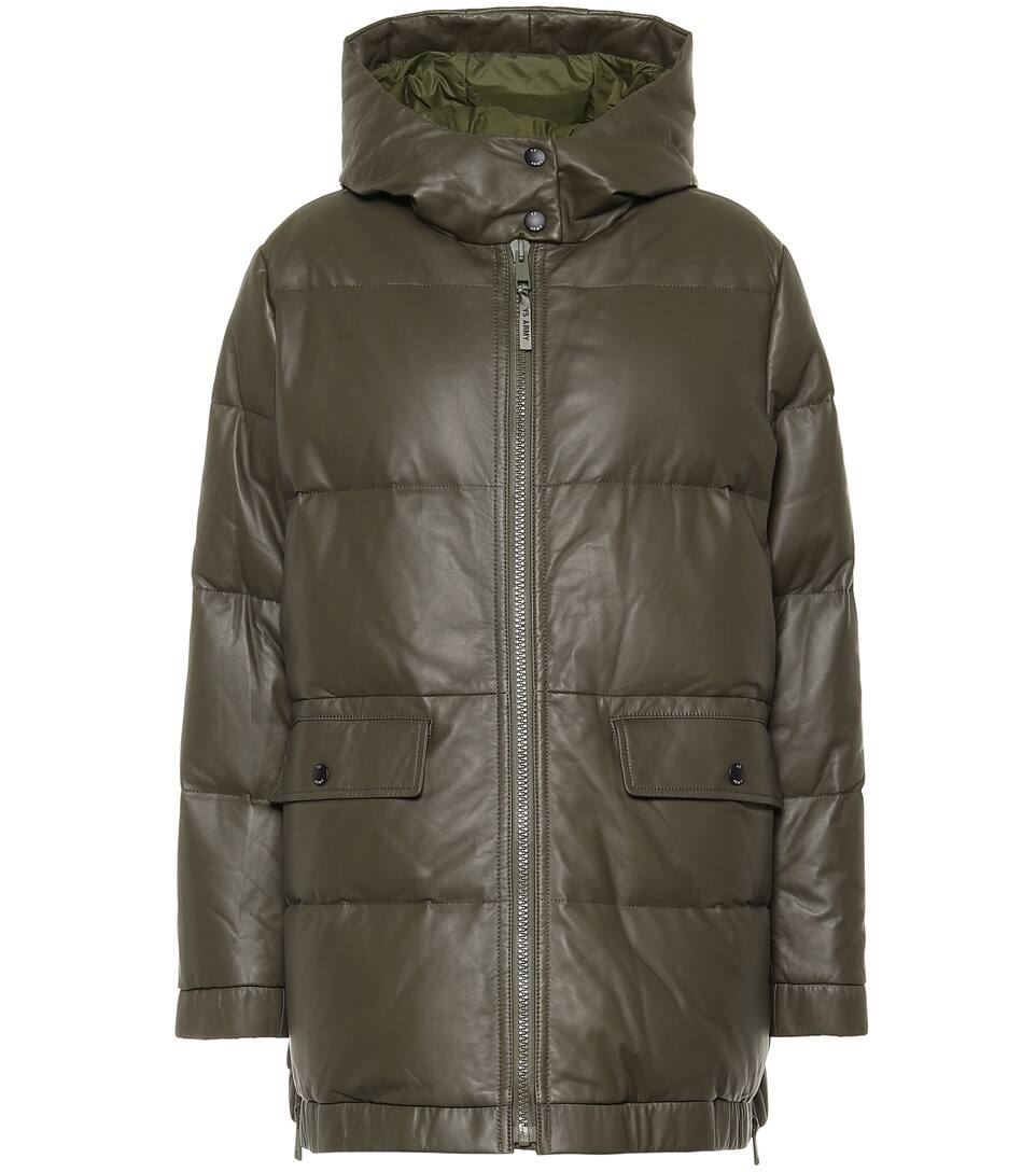 Army leather down coat Army leather down coat