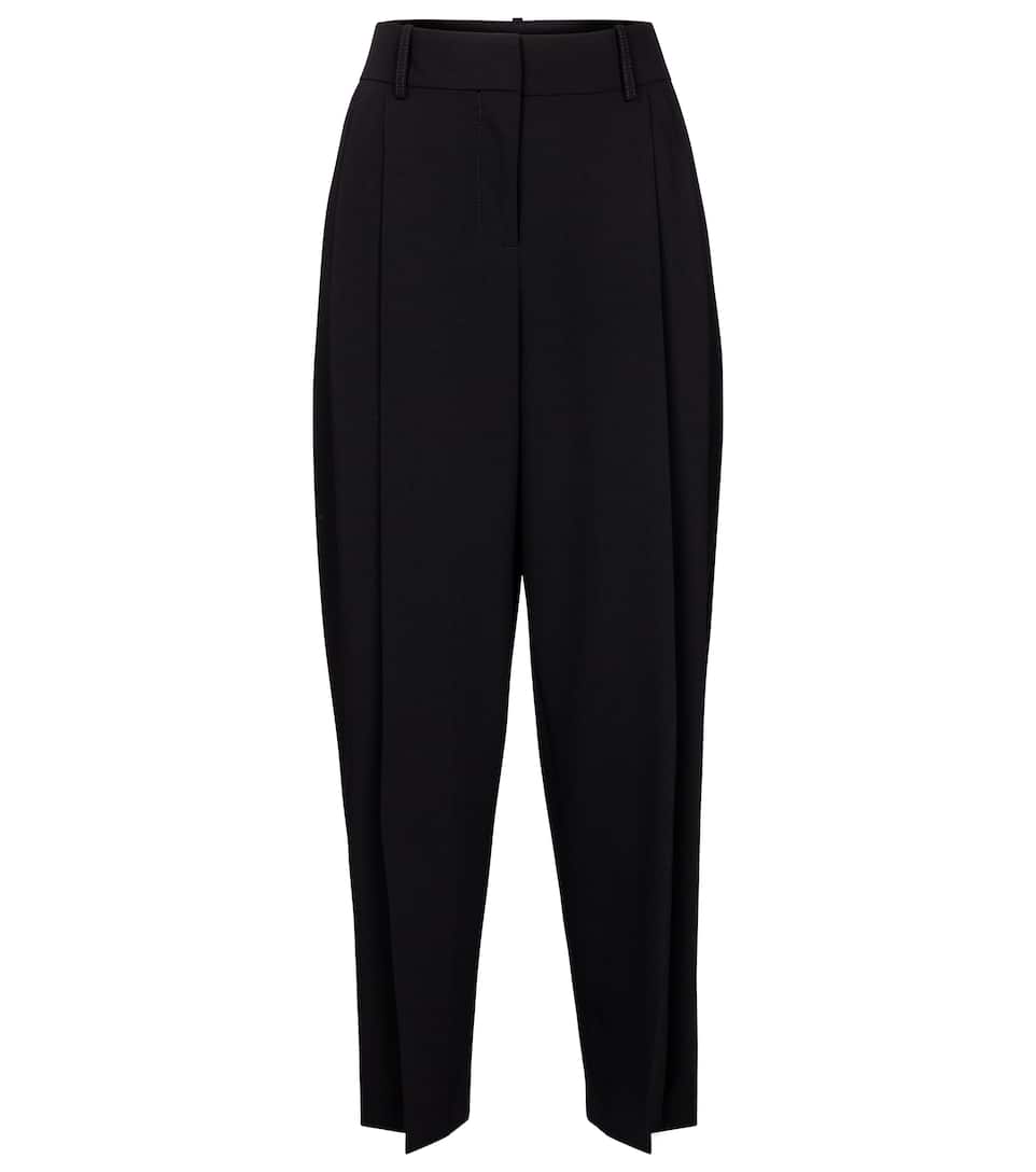 Crepe tapered trousers clearance