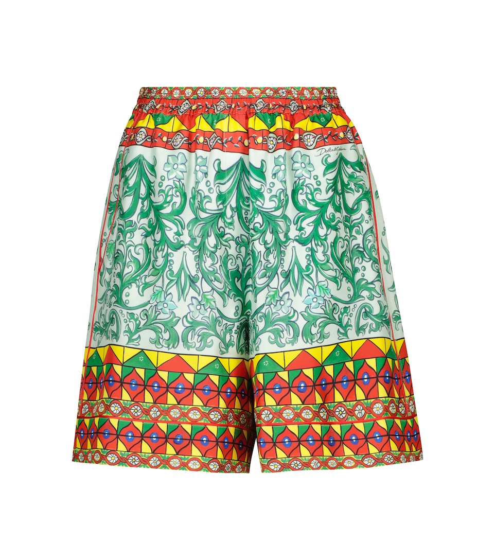 Dolce\u0026Gabbana - Shorts in faille di seta con stampa | Mytheresa