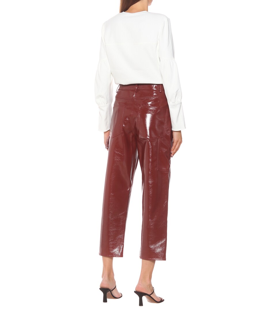 Faux Leather Cropped Pants - Tibi 